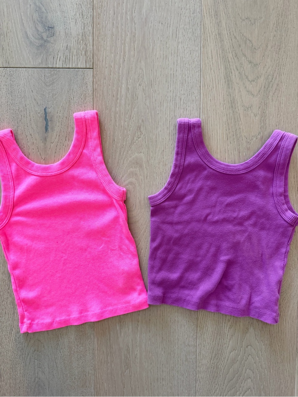 Girls Gap Ribbed Tank Tops - Pink & Purple